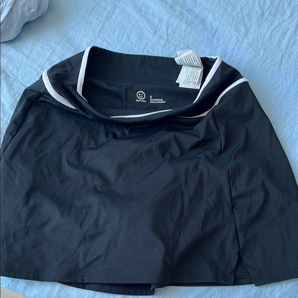 Hollister Women's Black Skirt with White Trim